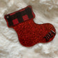 PLAID PRINT PERSONALIZED STOCKING ACRYLIC ORNAMENT