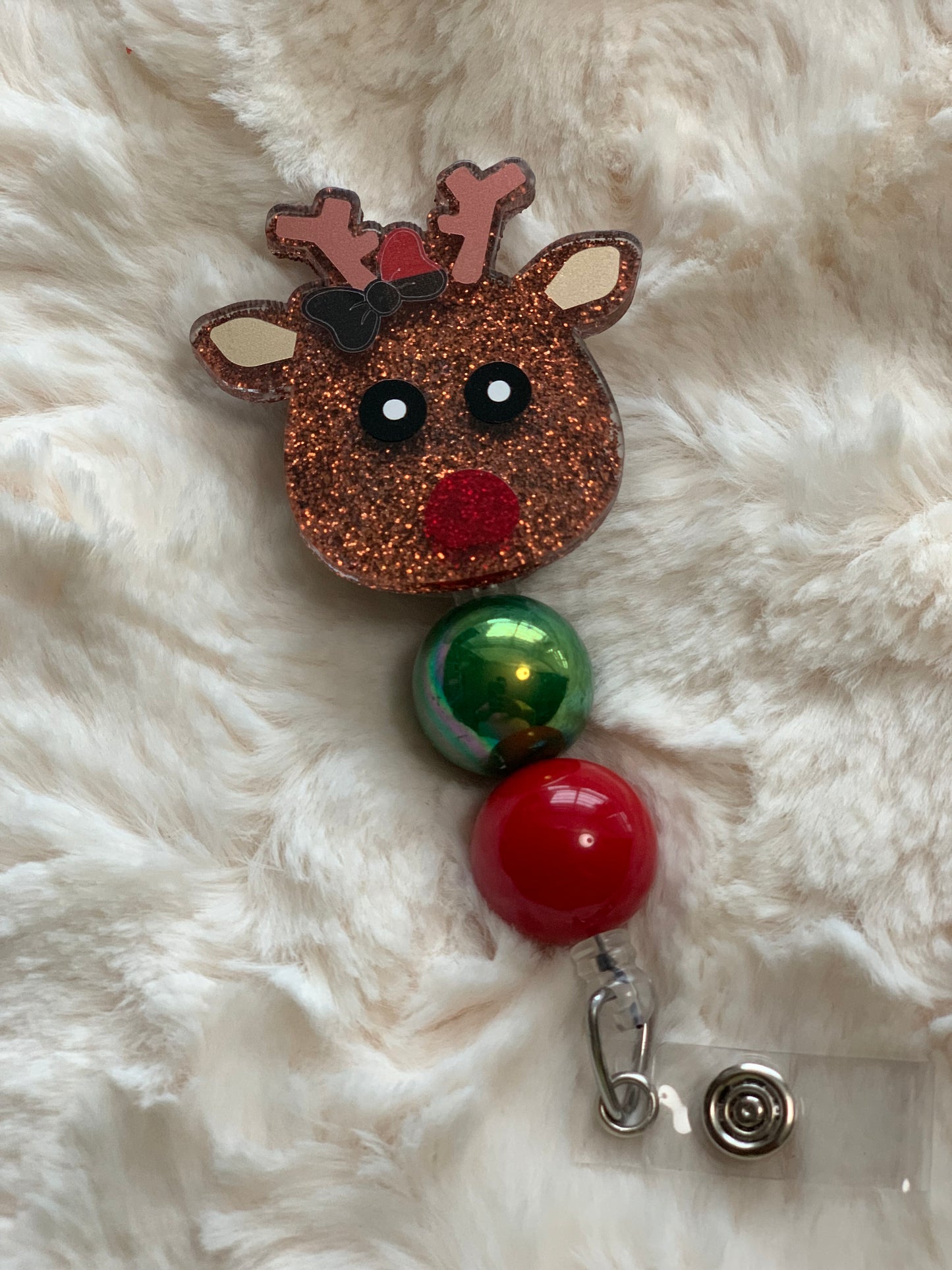 CUTE CHRISTMAS, HOLIDAY REINDEER BADGE REEL