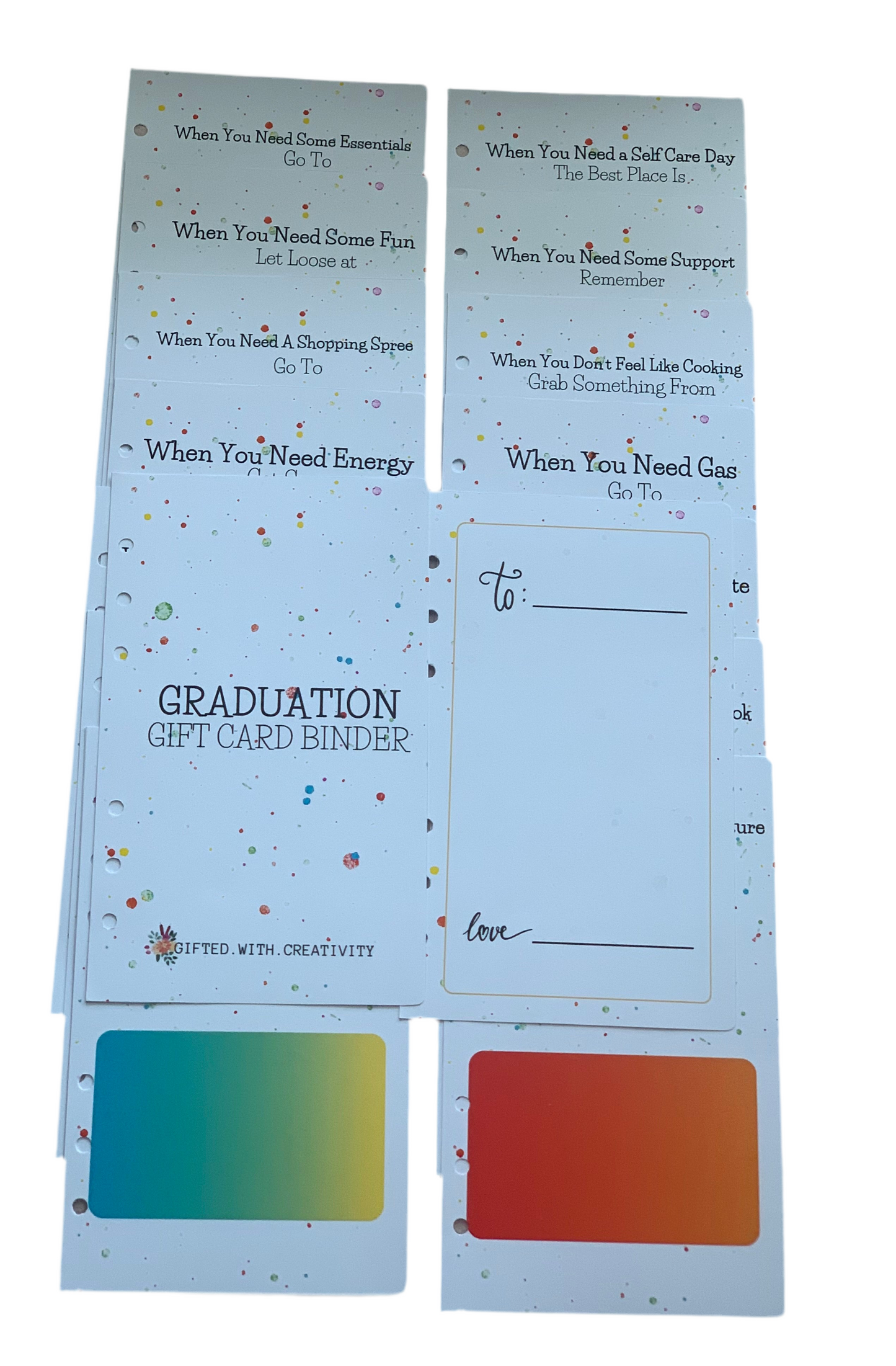 GIFT CARD BOOK, BINDER SETS