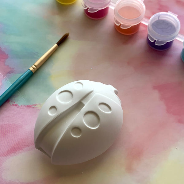 PAINT YOUR OWN LADYBUG CERAMIC KIT, DIY POTTERY PAINTING ACTIVITY FOR KIDS AND ADULTS
