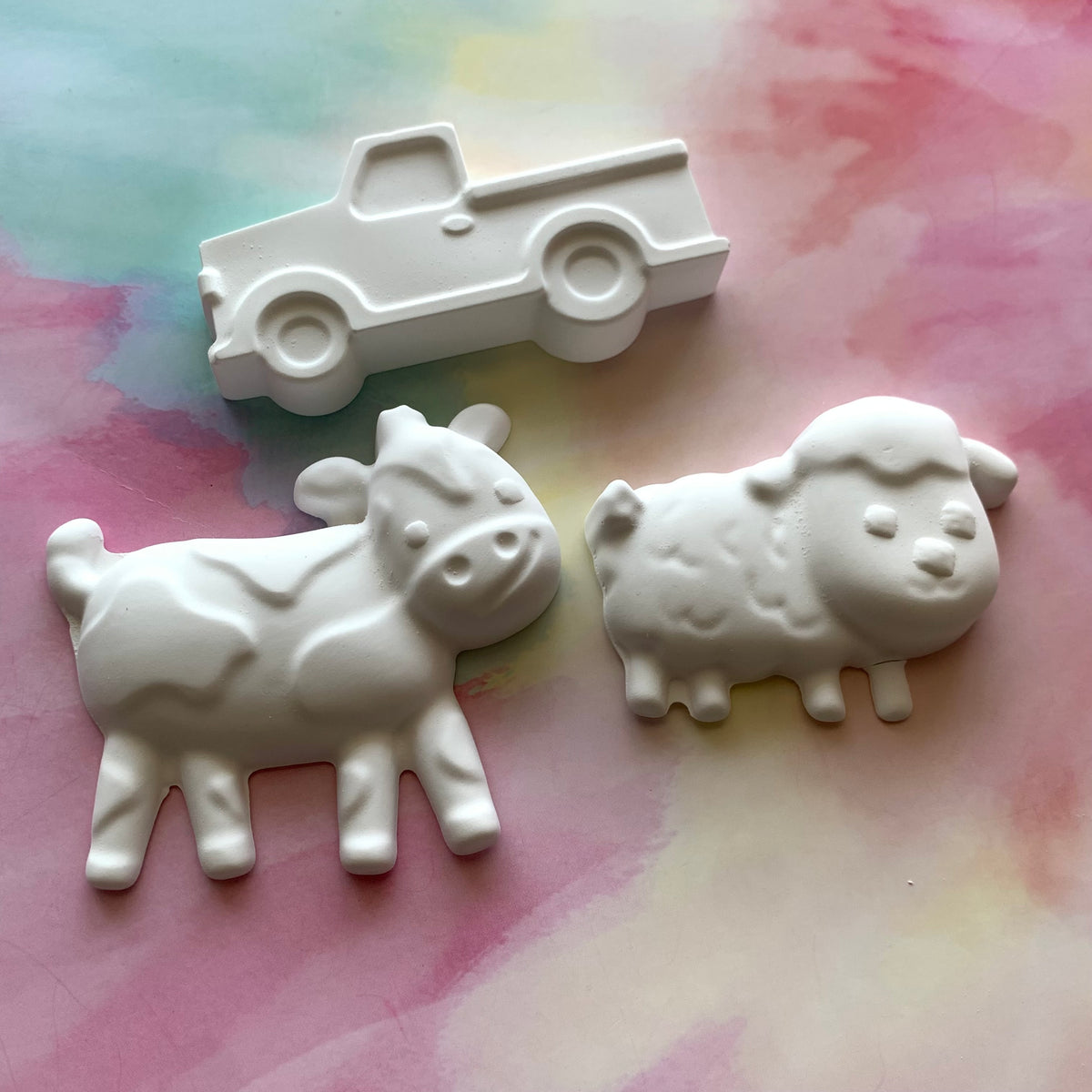 PAINT YOUR OWN FARM ANIMALS CERAMIC RESIN KIT, DIY PAINTING ACTIVITY FOR KIDS AND ADULTS