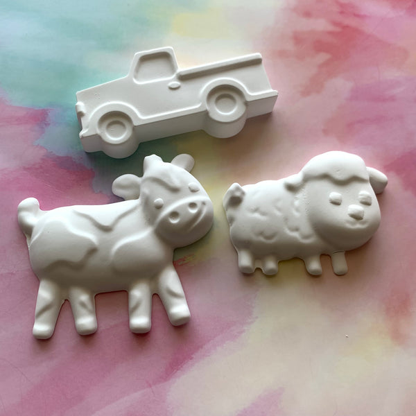 PAINT YOUR OWN FARM ANIMALS CERAMIC RESIN KIT, DIY PAINTING ACTIVITY FOR KIDS AND ADULTS