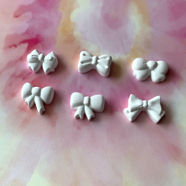 PAINT YOUR OWN BOW MAGNETS SET CERAMIC KIT, DIY POTTERY PAINTING ACTIVITY FOR KIDS AND ADULTS
