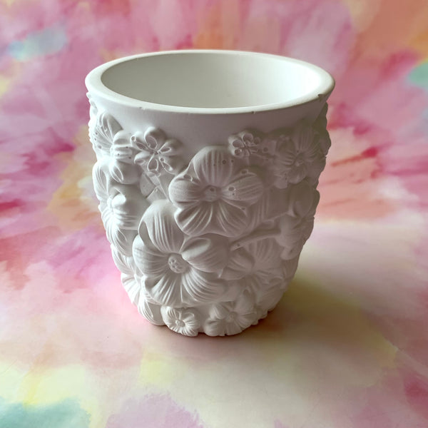 PAINT YOUR OWN FLORAL STORAGE VASE CERAMIC KIT, DIY POTTERY PAINTING ACTIVITY FOR KIDS AND ADULTS