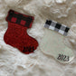 PLAID PRINT PERSONALIZED STOCKING ACRYLIC ORNAMENT