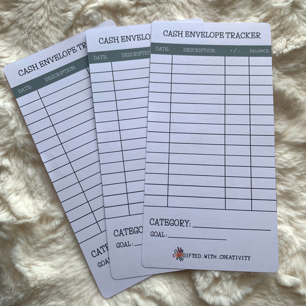 A6 PAPER CASH ENVELOPE TRANSACTION TRACKERS