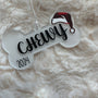 PERSONALIZED ACRYLIC SANTA HAT DOG BONE, PET, ANIMAL ORNAMENT