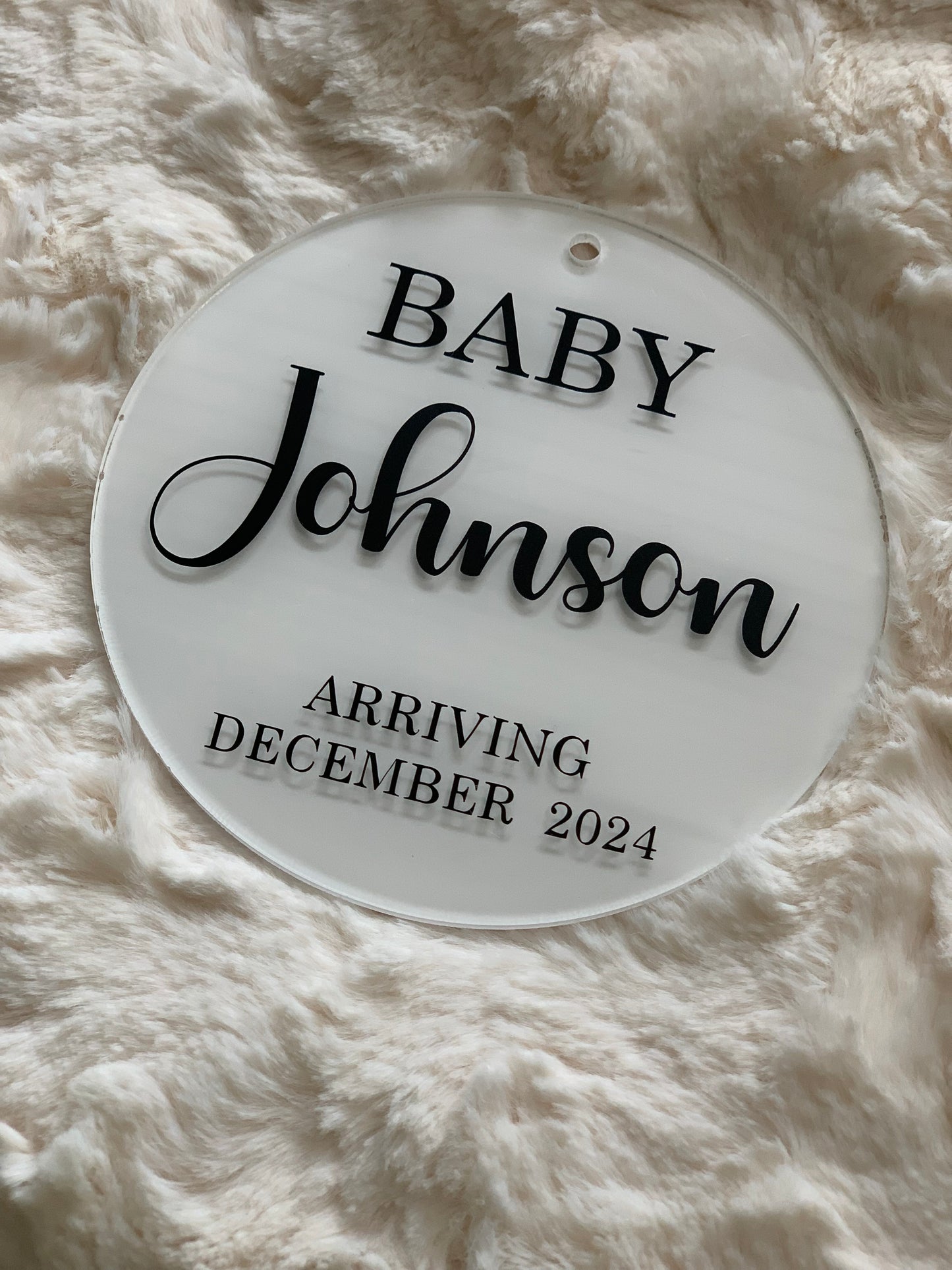 PERSONALIZED ACRYLIC PREGNANCY ANNOUNCEMENT SIGN