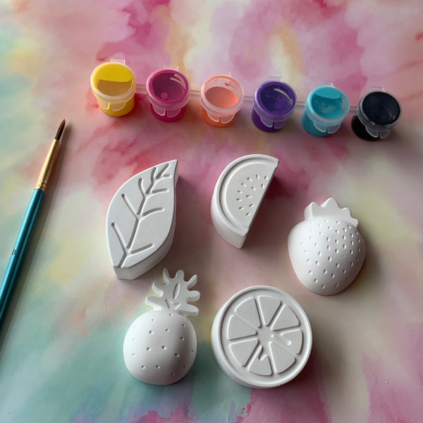 PAINT YOUR OWN FRUIT CERAMIC- RESIN KIT, DIY POTTERY PAINTING ACTIVITY FOR KIDS AND ADULTS