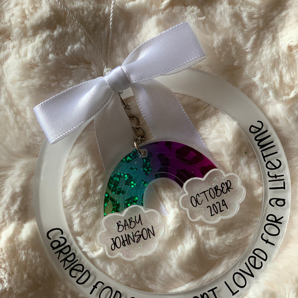 PERSONALIZED ACRYLIC RAINBOW BABY MEMORIAL ORNAMENT