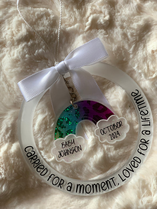 PERSONALIZED ACRYLIC RAINBOW BABY MEMORIAL ORNAMENT