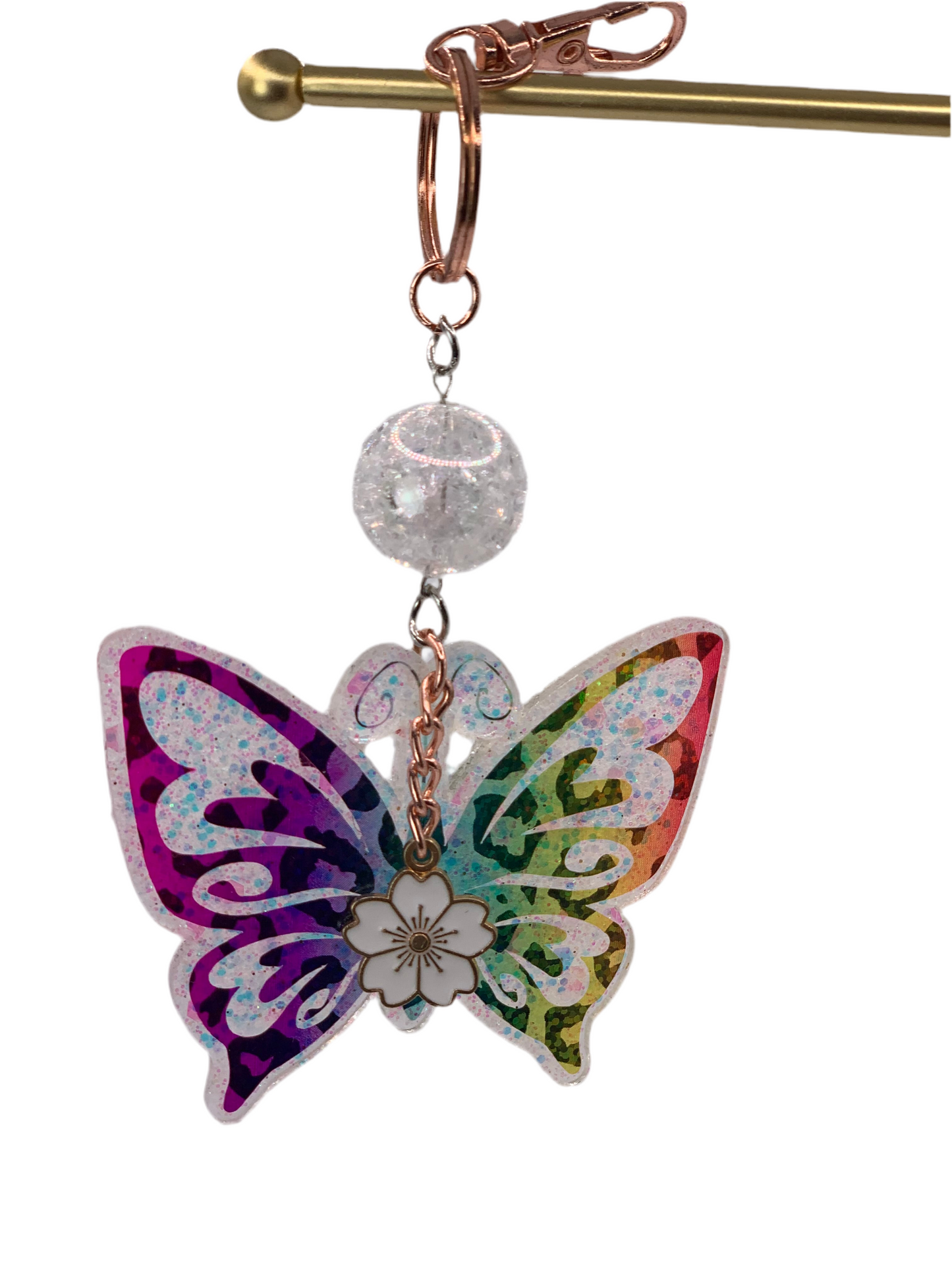 RAINBOW BUTTERFLY ACRYLIC KEYCHAIN & BAG CHARM