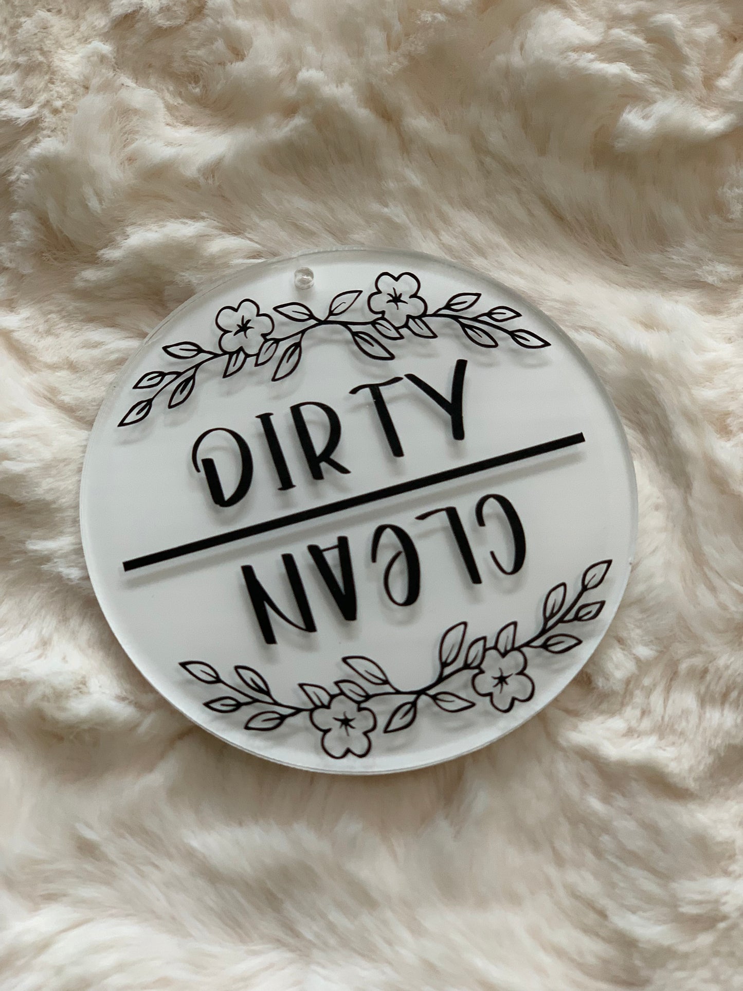 ACRYLIC CLEAN & DIRTY REVERSABLE DISHWASHER MAGNET