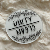 ACRYLIC CLEAN & DIRTY REVERSABLE DISHWASHER MAGNET