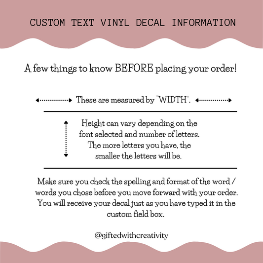 CUSTOM TEXT VINYL LABEL