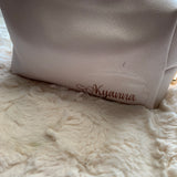 PERSONALZIED IVORY PU LEATHER POUCH, BAG