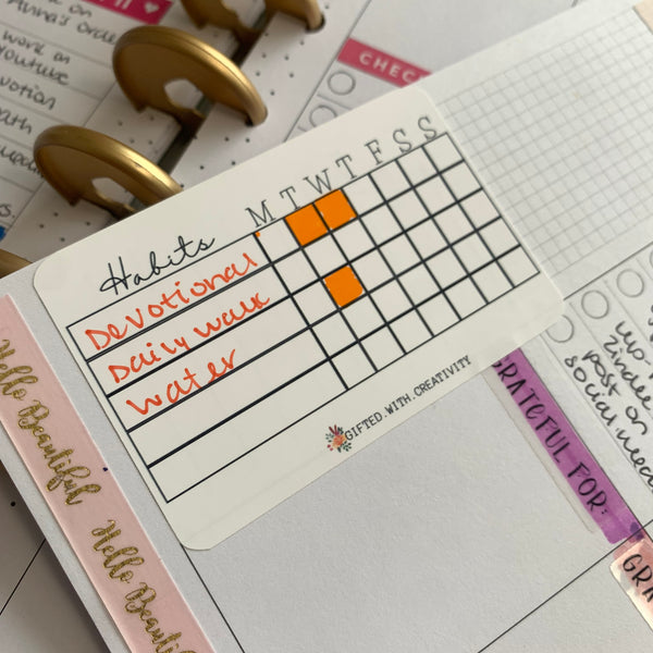 MINI HABIT GOALS TRACKER PLANNER STICKER
