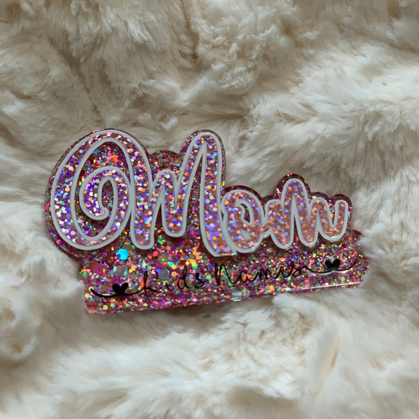 PERSONALIZED MOM WITH KID’S NAMES ACRYLIC MAGNET