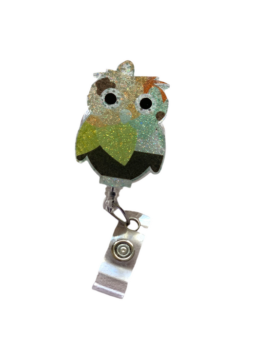 LIGHT BLUE OWL ACRYLIC I.D BADGE REEL