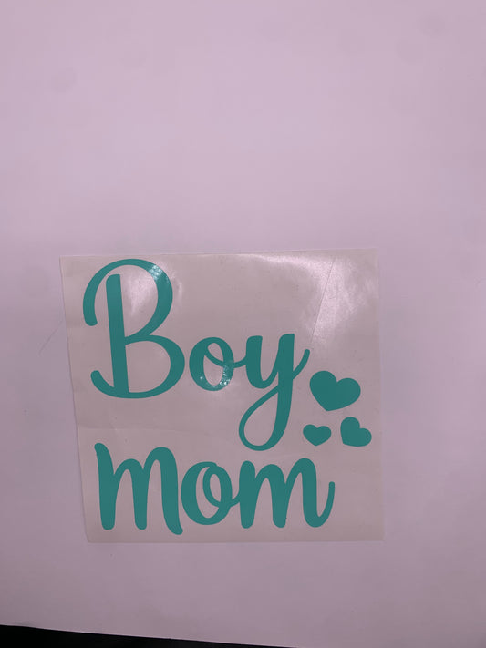 BOY MOM VINYL CAR DECAL