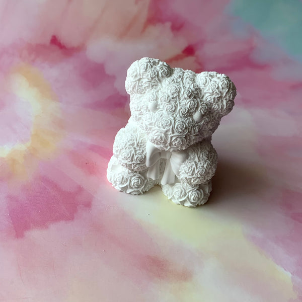 PAINT YOUR OWN ROSE BEAR WITH BOW CERAMIC KIT, DIY POTTERY PAINTING ACTIVITY FOR KIDS AND ADULTS