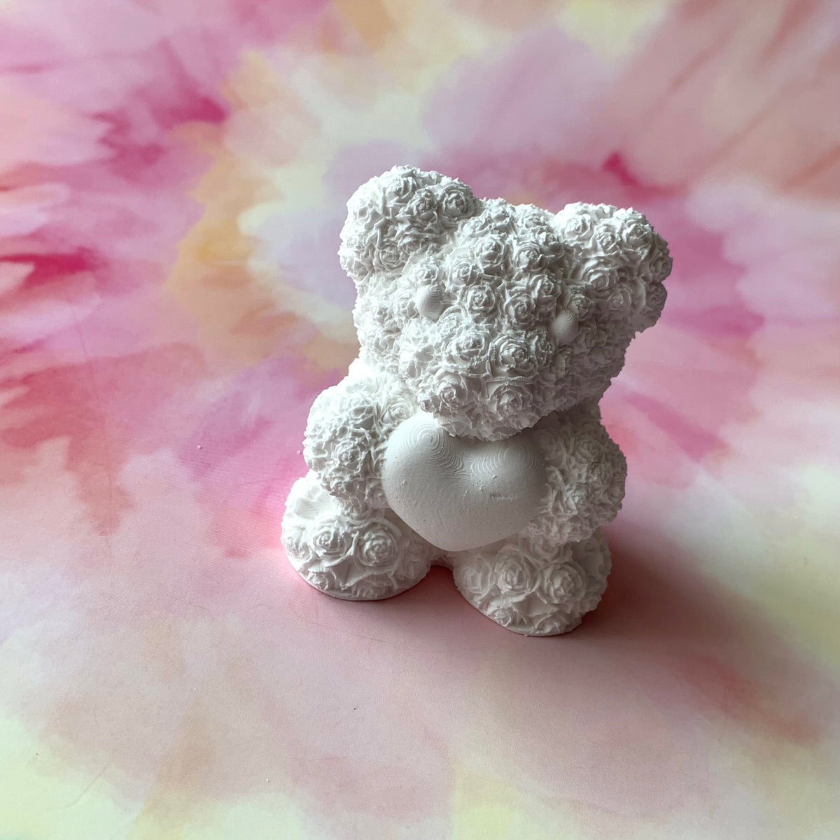 PAINT YOUR OWN ROSE BEAR WITH HEART CERAMIC KIT, DIY POTTERY PAINTING ACTIVITY FOR KIDS AND ADULTS