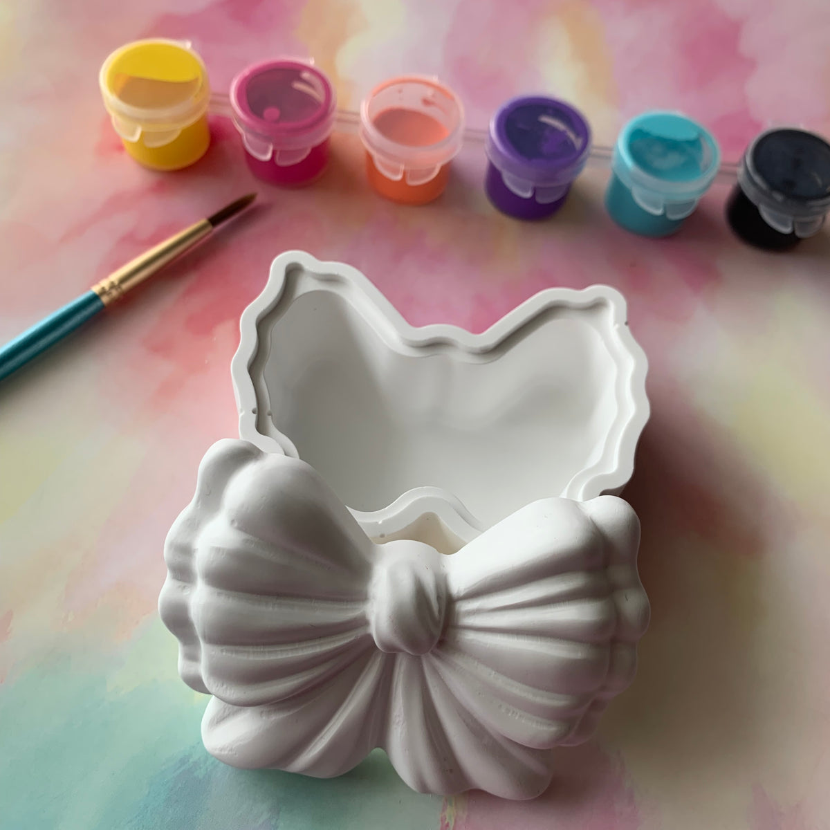 PAINT YOUR OWN BUTTERFLY TRINKET STORAGE CERAMIC- RESIN KIT, DIY POTTERY PAINTING ACTIVITY FOR KIDS AND ADULTS