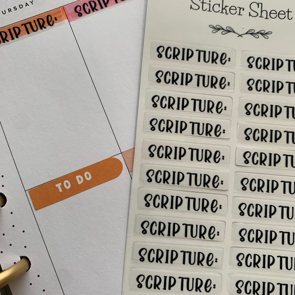 SCRIPT " SCRIPTURE"  PLANNER STICKER SHEET