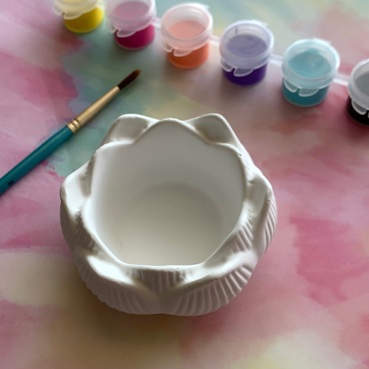 PAINT YOUR OWN LOTUS FLOWER STORAGE BOWL CERAMIC KIT, DIY POTTERY PAINTING ACTIVITY FOR KIDS AND ADULTS