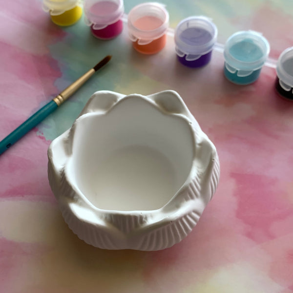 PAINT YOUR OWN LOTUS FLOWER STORAGE BOWL CERAMIC KIT, DIY POTTERY PAINTING ACTIVITY FOR KIDS AND ADULTS