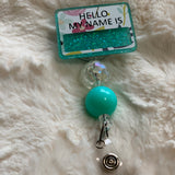 FUNNY HELLO MY NAME IS PERSONALIZED  I.D BADGE REEL, HOLDER