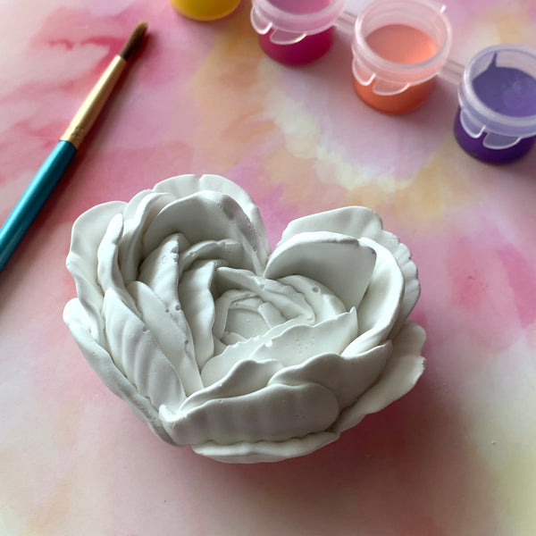 PAINT YOUR OWN HEART ROSE CERAMIC KIT, DIY POTTERY PAINTING ACTIVITY FOR KIDS AND ADULTS