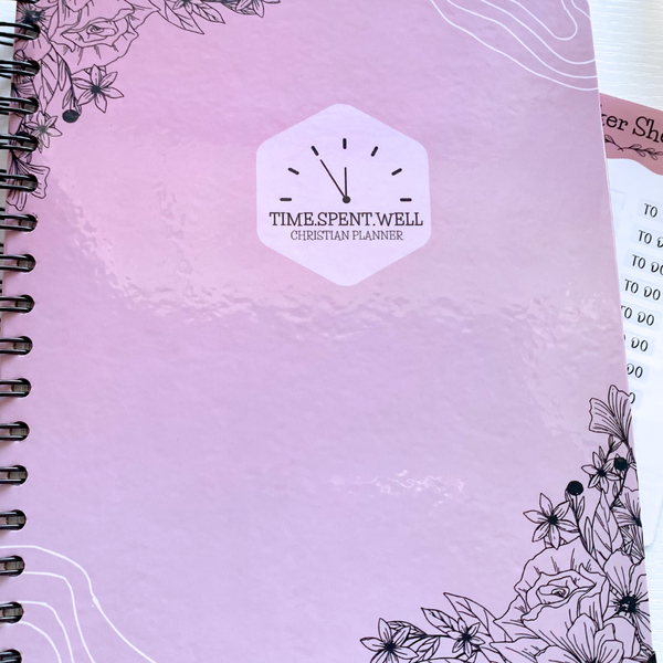 TIME.SPENT.WELL FLORAL MAUVE UNDATED CHRISTIAN PLANNER