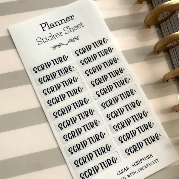 SCRIPT " SCRIPTURE"  PLANNER STICKER SHEET