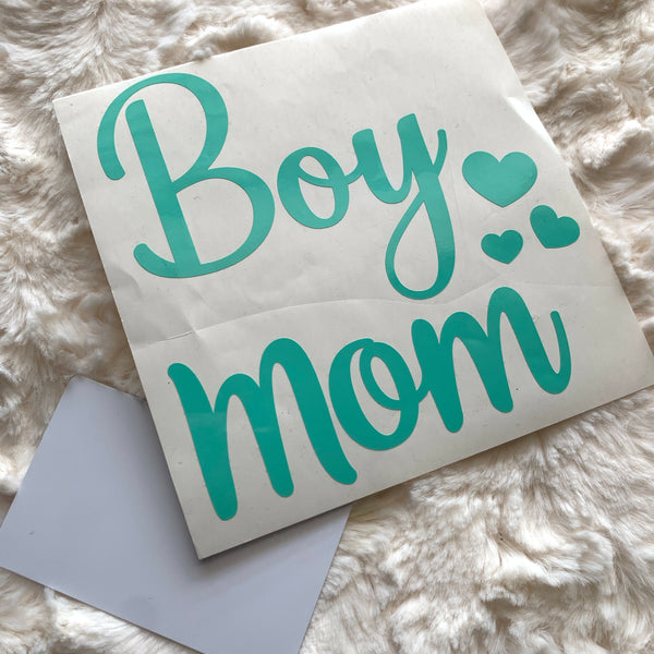 BOY MOM VINYL CAR DECAL