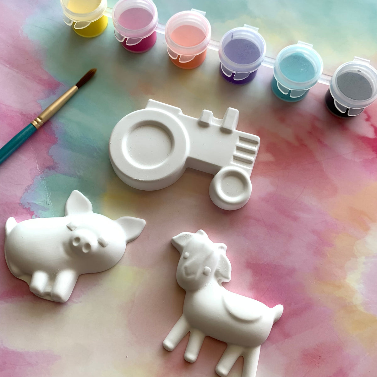 PAINT YOUR OWN FARM ANIMALS CERAMIC RESIN KIT, DIY PAINTING ACTIVITY FOR KIDS AND ADULTS