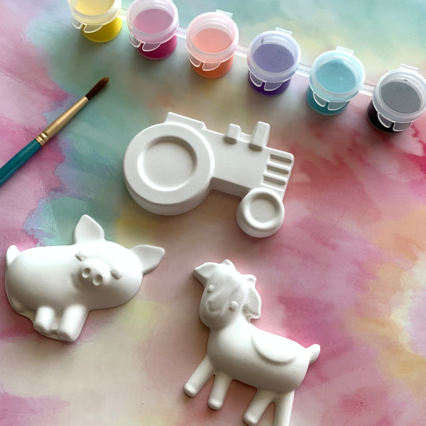 PAINT YOUR OWN FARM ANIMALS CERAMIC RESIN KIT, DIY PAINTING ACTIVITY FOR KIDS AND ADULTS