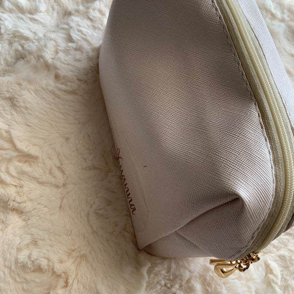 PERSONALZIED IVORY PU LEATHER POUCH, BAG