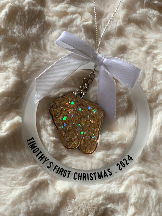 PERSONALIZED ACRYLIC BABY’S FIRST CHRISTMAS ORNAMENT