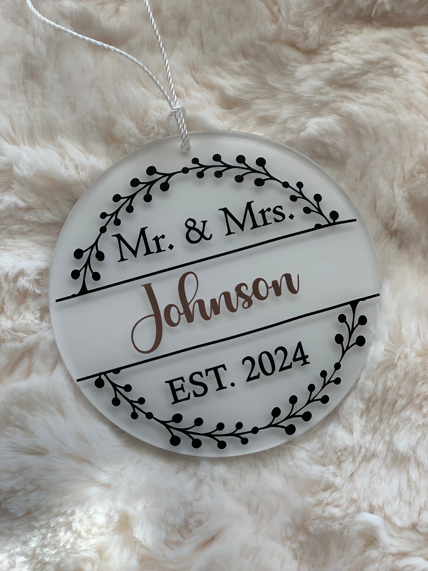 OUR FIRST CHRISTMAS AS MR. & MRS. PERSONALIZED ACRYLIC ORNAMENT