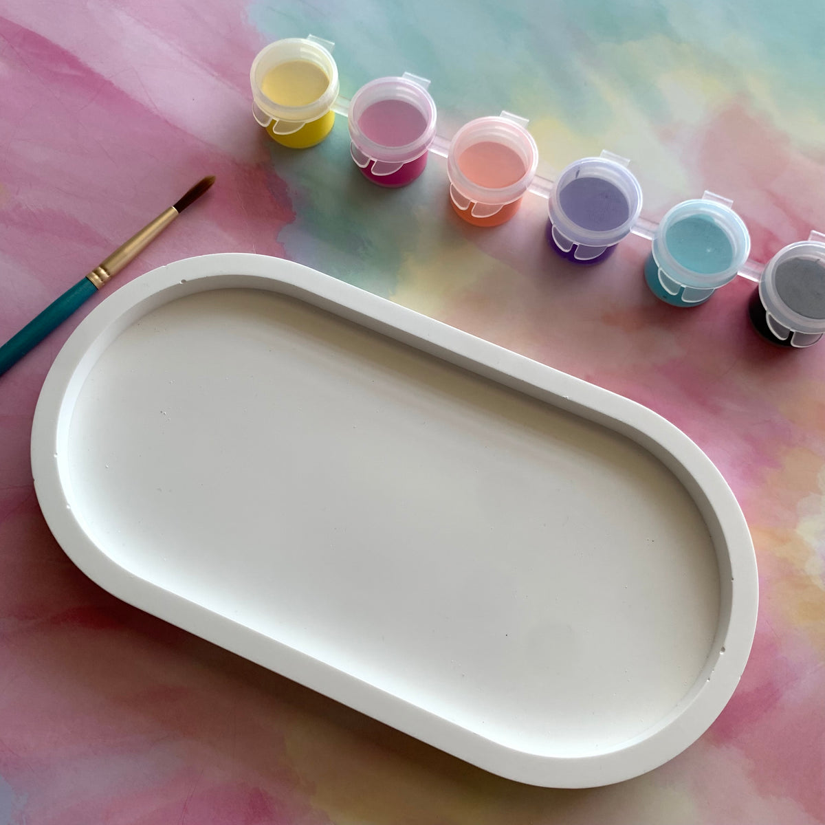 PAINT YOUR OWN OVAL TRAY CERAMIC KIT, DIY POTTERY PAINTING ACTIVITY FOR KIDS AND ADULTS