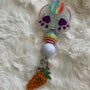 CUTE RAINBOW EASTER BUNNY, RABBIT BADGE REEL, HOLDER