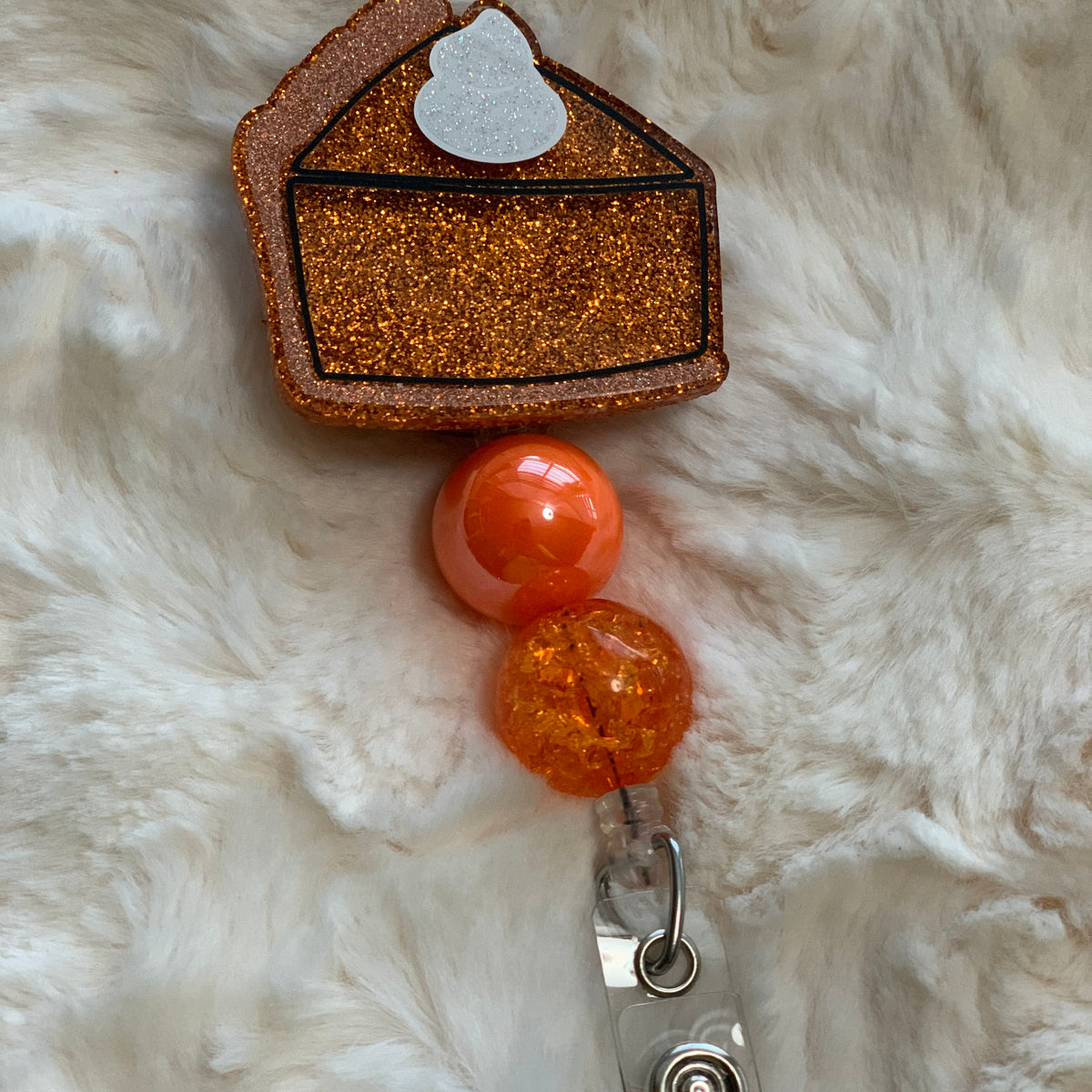 PUMPKIN PIE FALL BADGE REEL, HOLDER