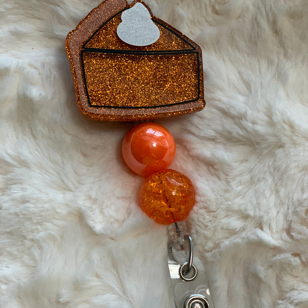 PUMPKIN PIE FALL BADGE REEL, HOLDER