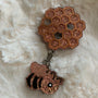 CUTE ROSE GOLD HONEYCOMB BADGE REEL, HOLDER