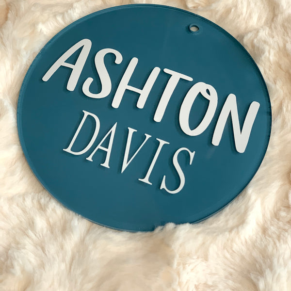 PERSONALIZED ACRYLIC BABY NAME BIRTH ANNOUNCEMENT SIGN
