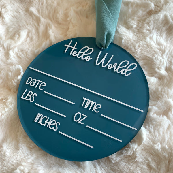 PERSONALIZED ACRYLIC BABY BIRTH STAT ANNOUNCEMENT SIGN