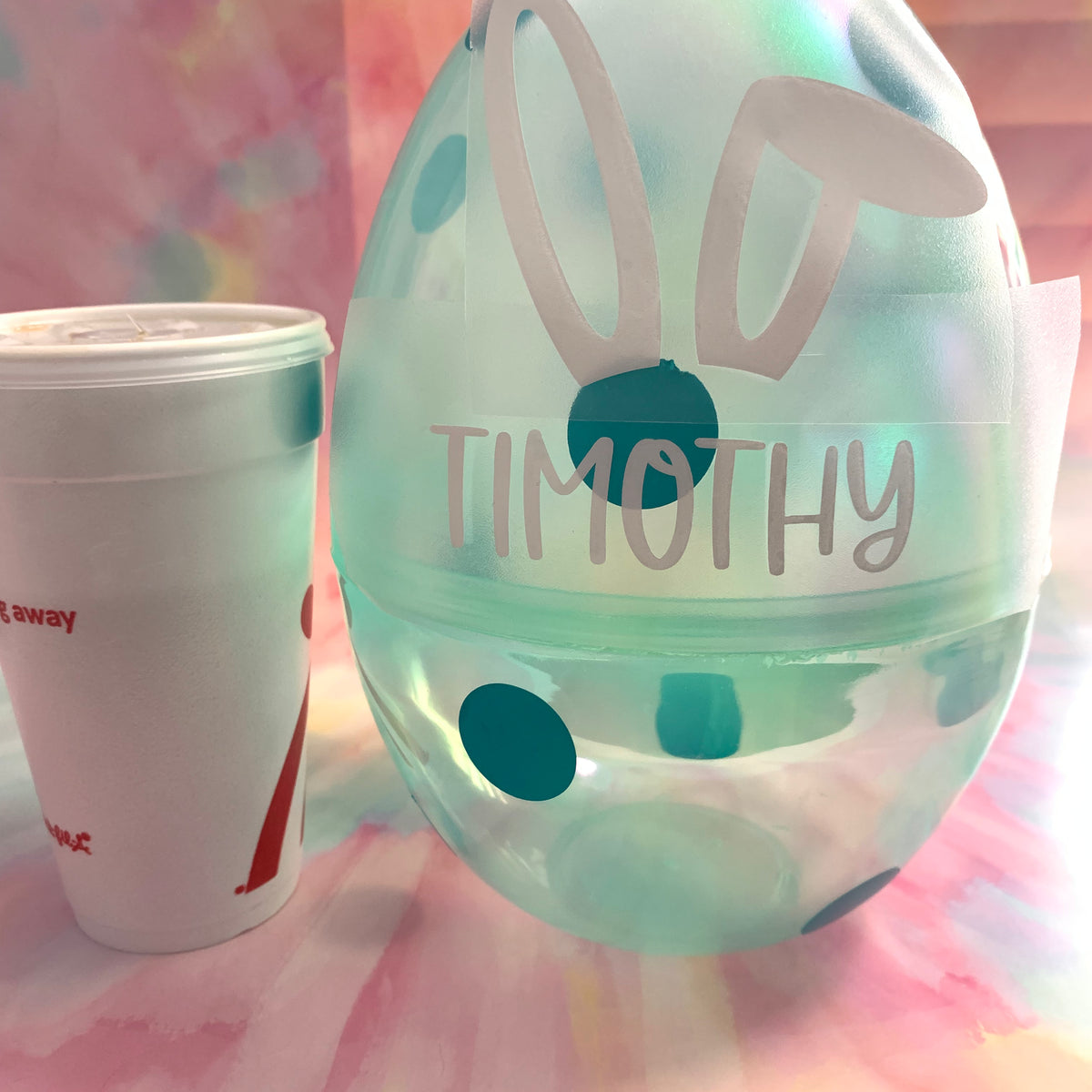 Jumbo Personalized Iridescent Fillable Easter Egg