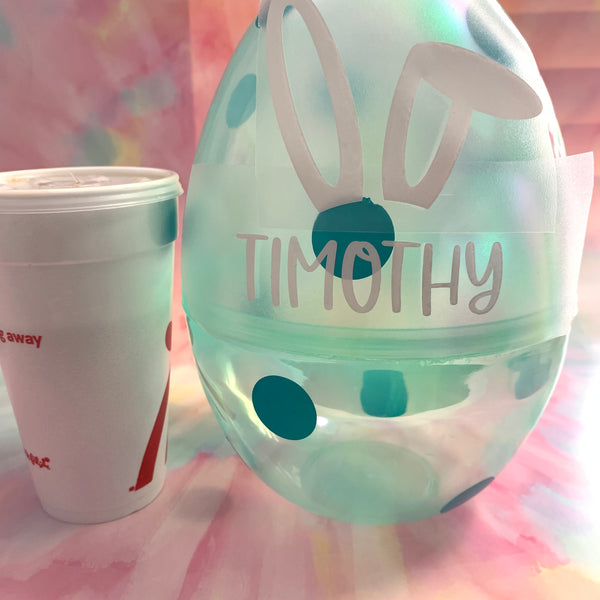 Jumbo Personalized Iridescent Fillable Easter Egg