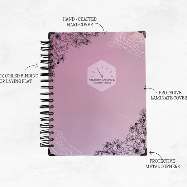 TIME.SPENT.WELL FLORAL MAUVE UNDATED CHRISTIAN PLANNER
